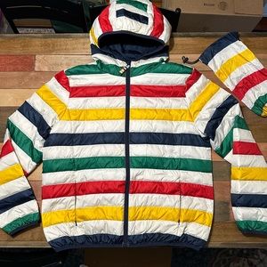 Hudson’s Bay Queen Anne Stripes Packable Puffer Jacket XL